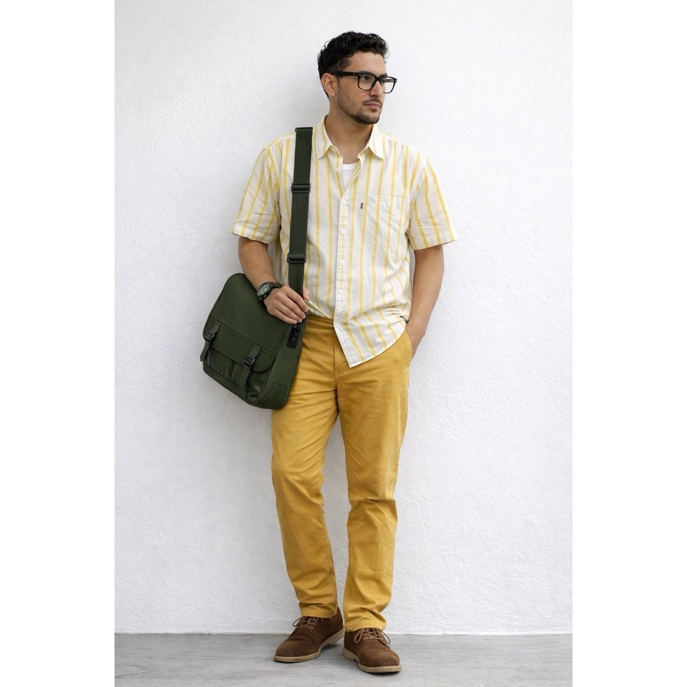 Levi's Stripe Short Sleeve Button Down (XL)